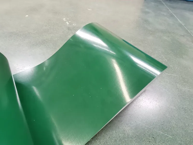 flat green pvc conveyor belt for agricultural feed process conveyor