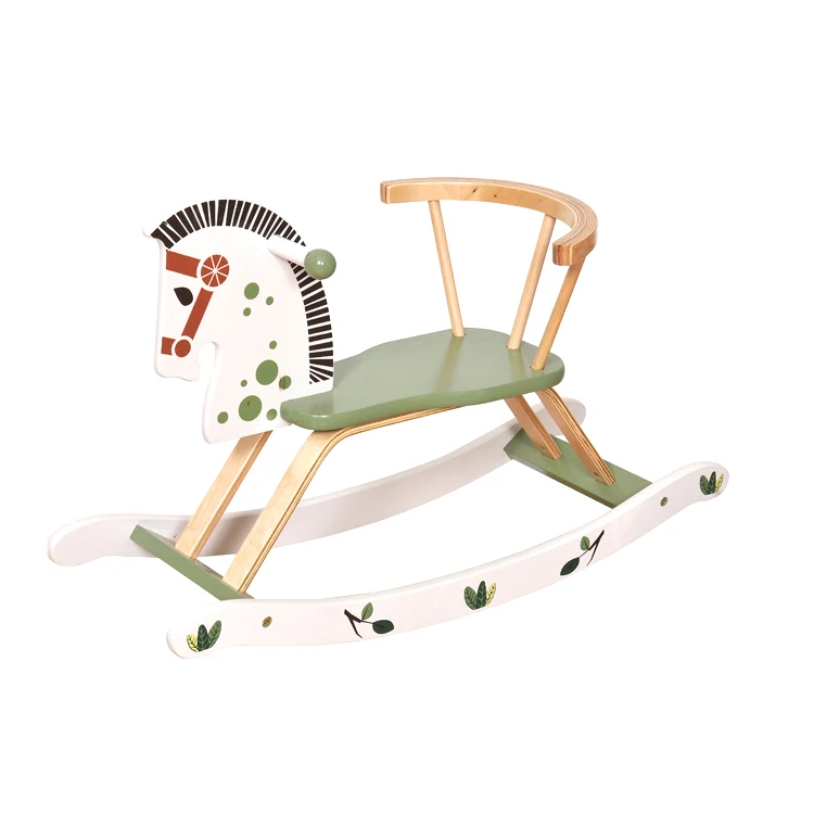 Lovely design safety baby wooden rocking horse