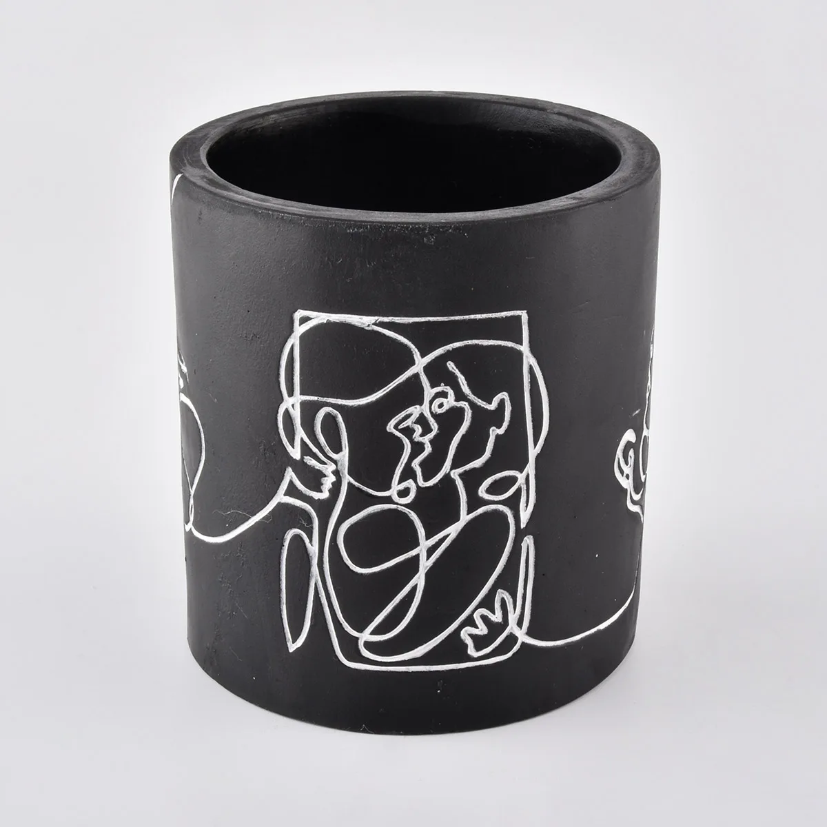 matte black ceramic candle jars for party decoration