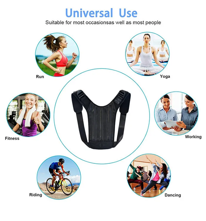 Adjustable Upper Back Correction Brace Shoulder Straightener for Posture Improvement