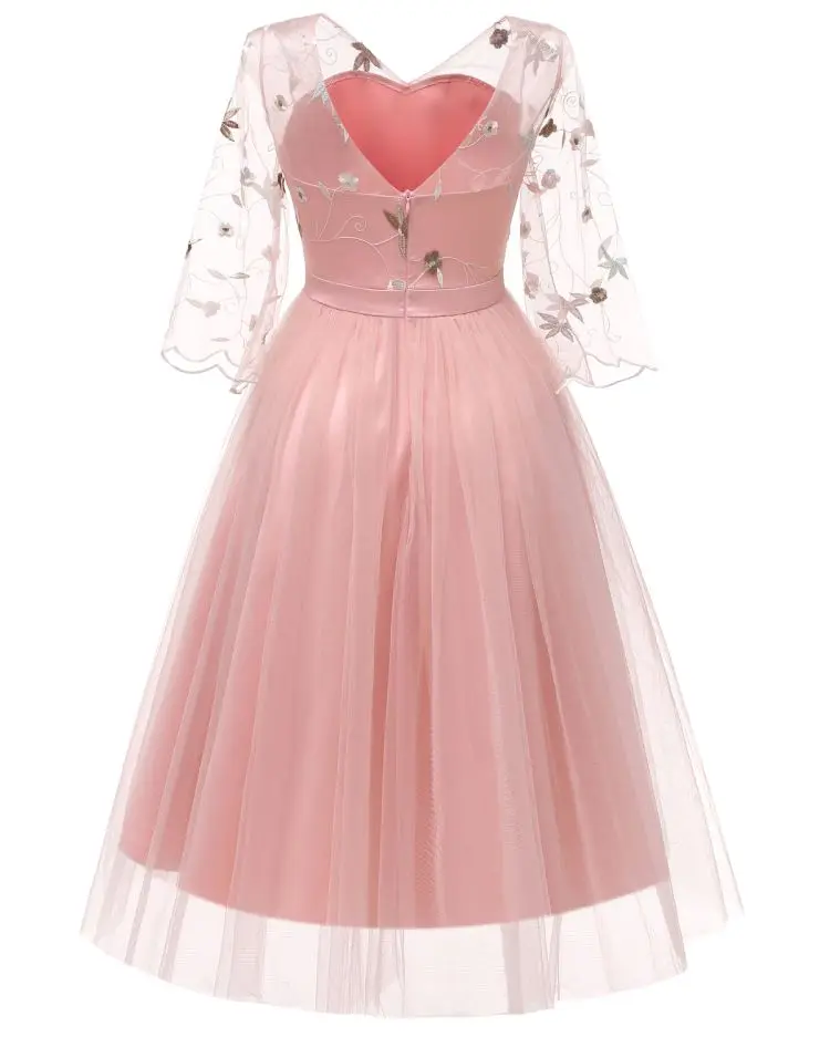 2019 ODM Apparel Half Sleeve V-Neck Applique A-Line Prom Dress Mother Of The Bride Suits