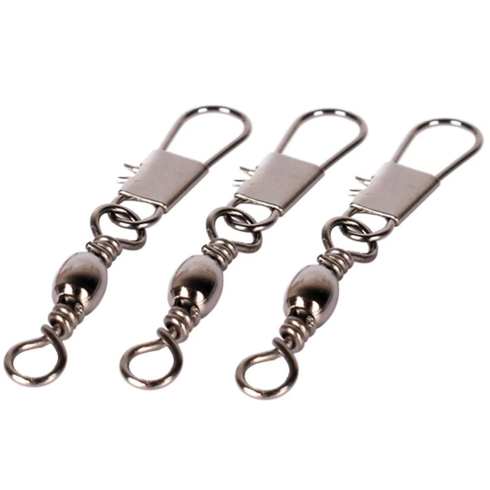 100pcs Stainless Steel Swivels Interlock Snap Fishing Lure Tackles