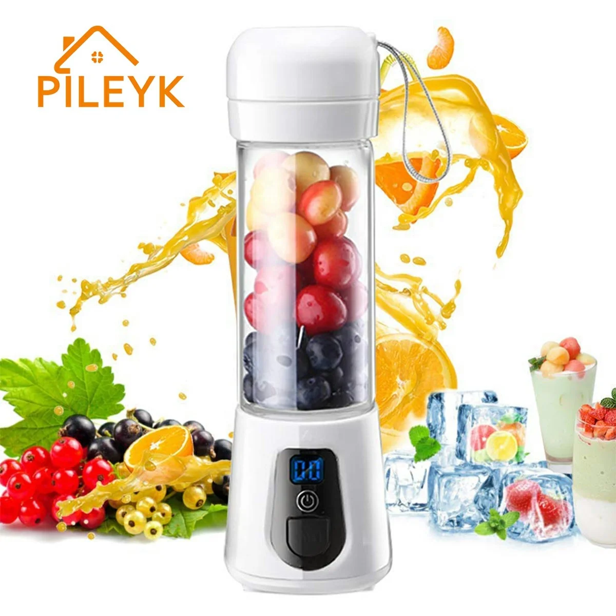  Portable Blender, Cordless Mini Personal Blender Juicer Cup,  Single Serve Fruit Mixer, Small Travel Blender for Shakes and Smoothies,  with 4000mAh USB Rechargeable Battery, 420ml, BPA-Free (Black): Home &  Kitchen