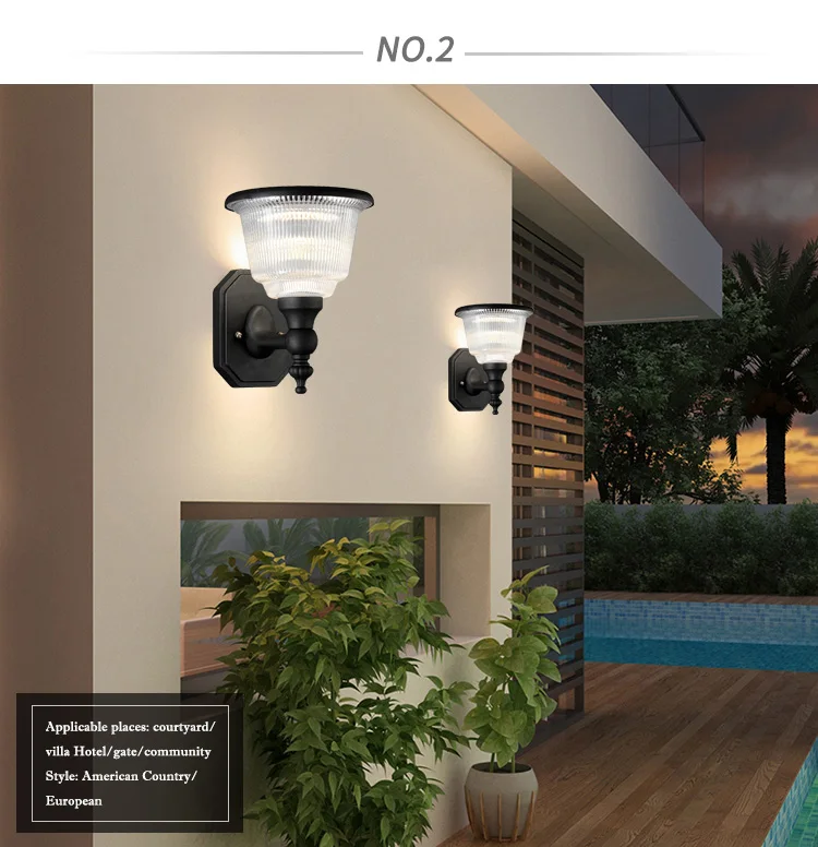 Customized High Power Garden Outdoor Waterproof IP65 Led Solar Wall Lamp