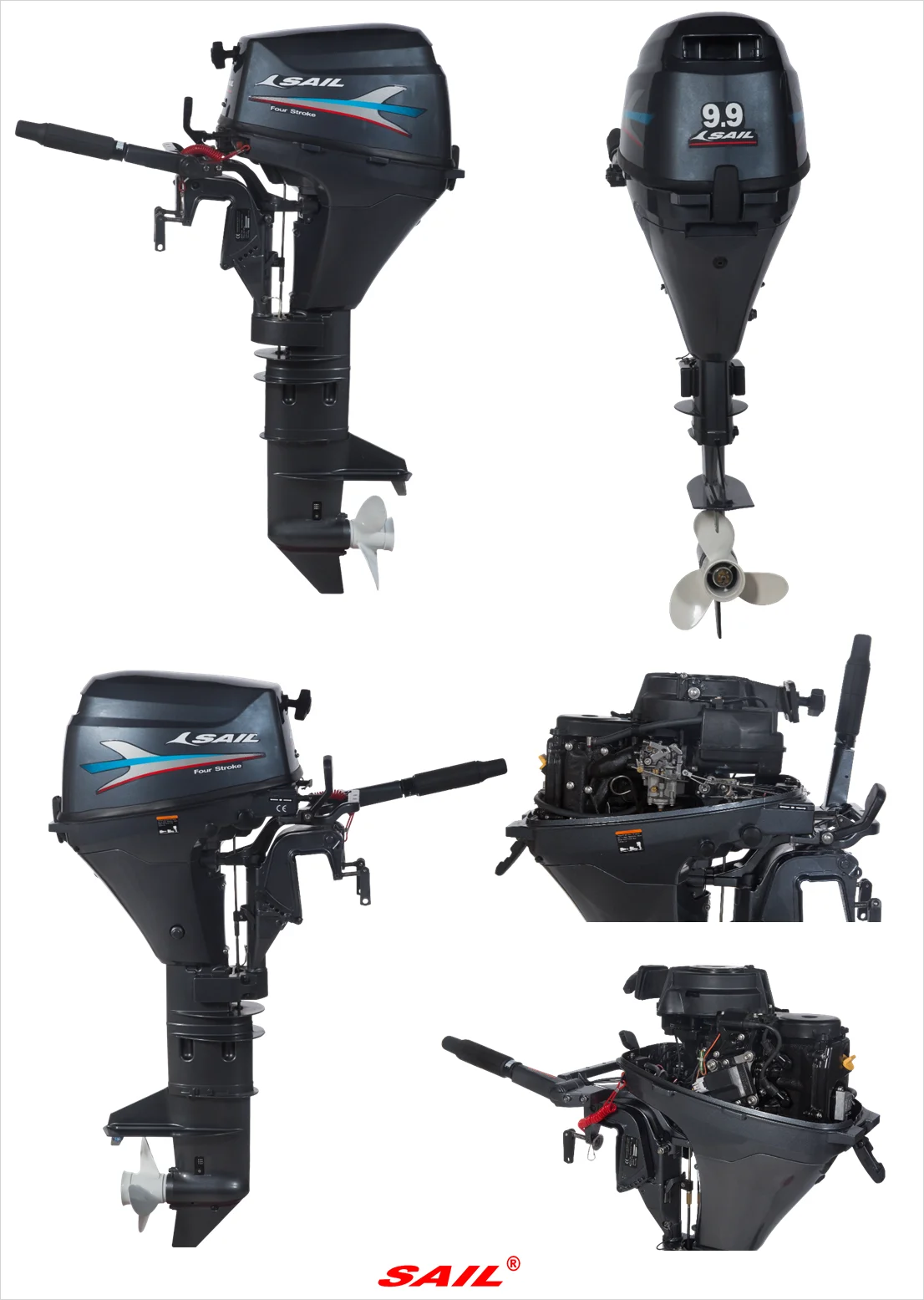 Sail 4 Stroke 9.9hp Outboard Motor / Outboard Engine / Boat Engine F9.9 ...