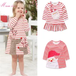 Wholesale baby girl Santa appliqued dress clothes infant romper boutique christmas cotton baby clothes in baby rompers