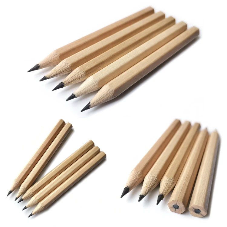 Custom Kids Writing Natural Wooden Short HB Lead Pencil