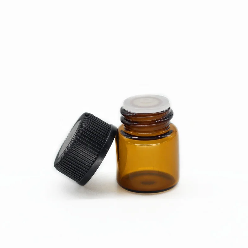 
Amber color mini size 1 ml 2 ml 3 ml glass vials with lids 