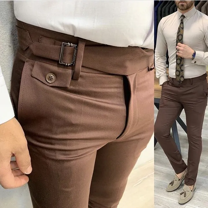 ASOS DESIGN slim smart trouser with zip front hem in brown  ASOS