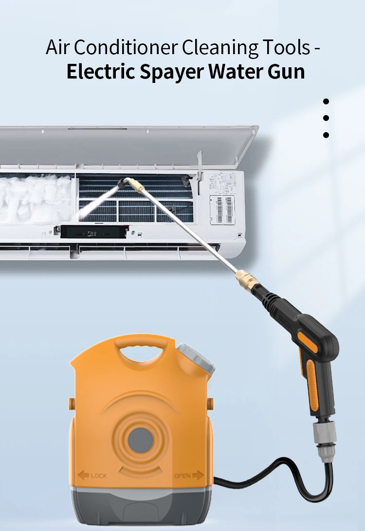 Cold Water Jet Spray HVAC Coil Cleaning Machine - Portable 12V Battery ...