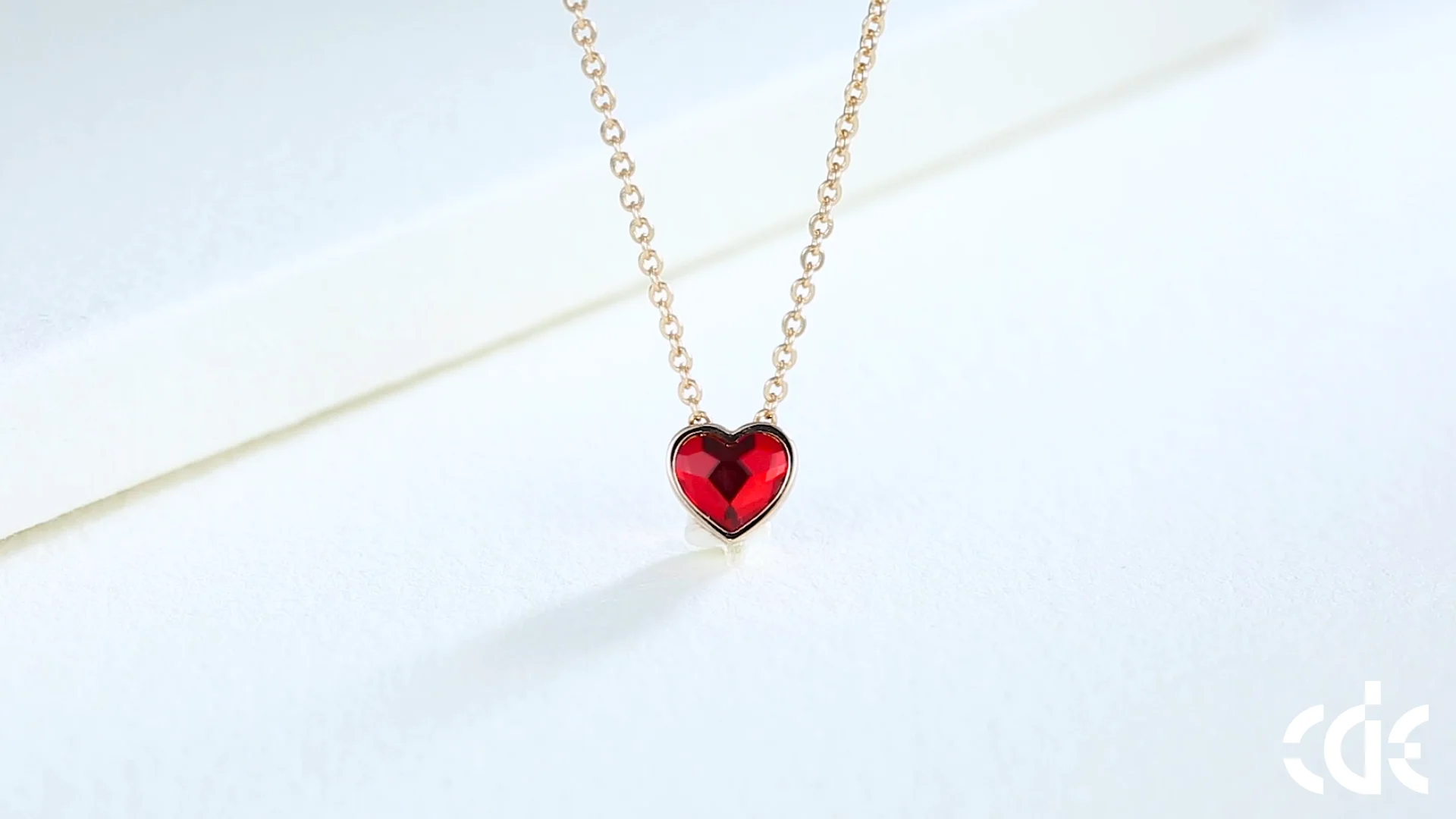 Red Heart 925 Sterling Silver Crystal Love Necklace Pendant - Buy ...
