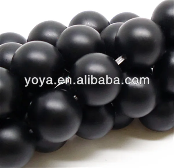 AB0069 Black frosted agate onyx beads, matte black onyx agate beads.JPG