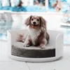 Half Open Round Clear Acrylic Pet Dog Bed Simple Range Acrylic Puppy Beds and Accessories