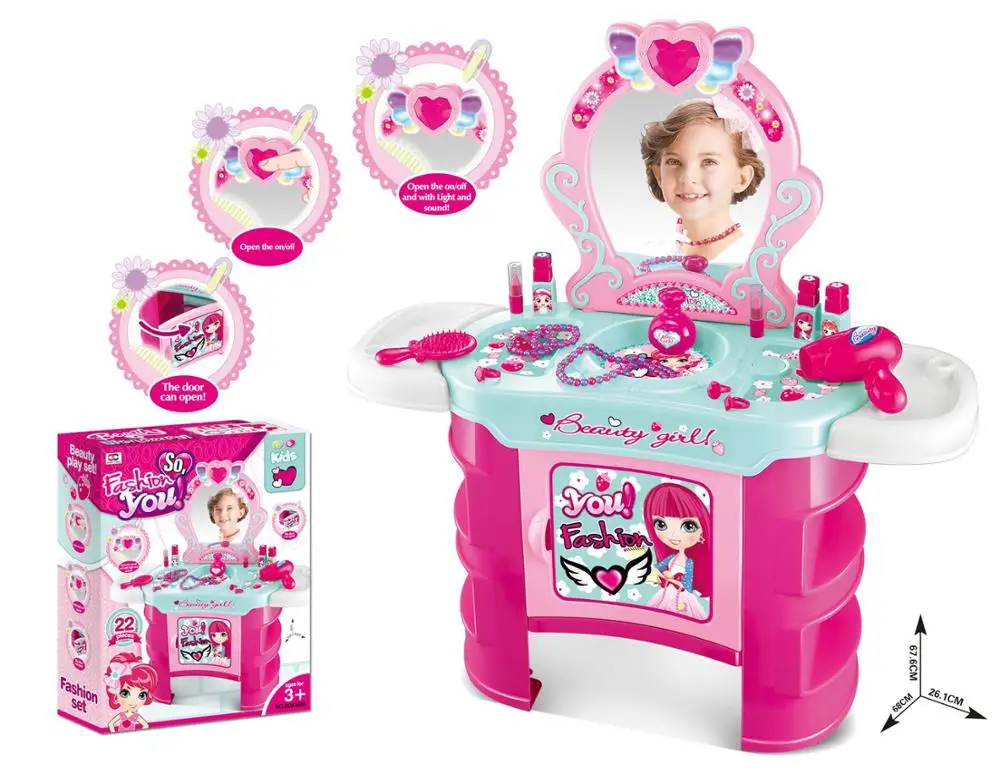 2017 New Kids Dresser Toy Dressing Table Make Up Girls Toys Set