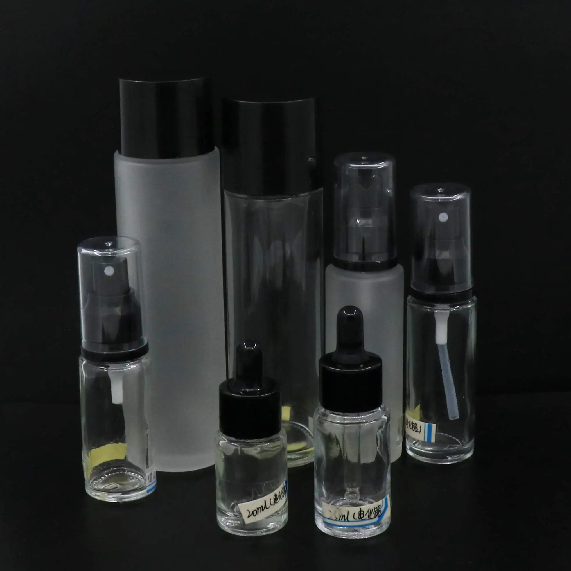 Cosmetic Frosted Clear 100 Ml Glass Pump Spray Bottle For Personal Care