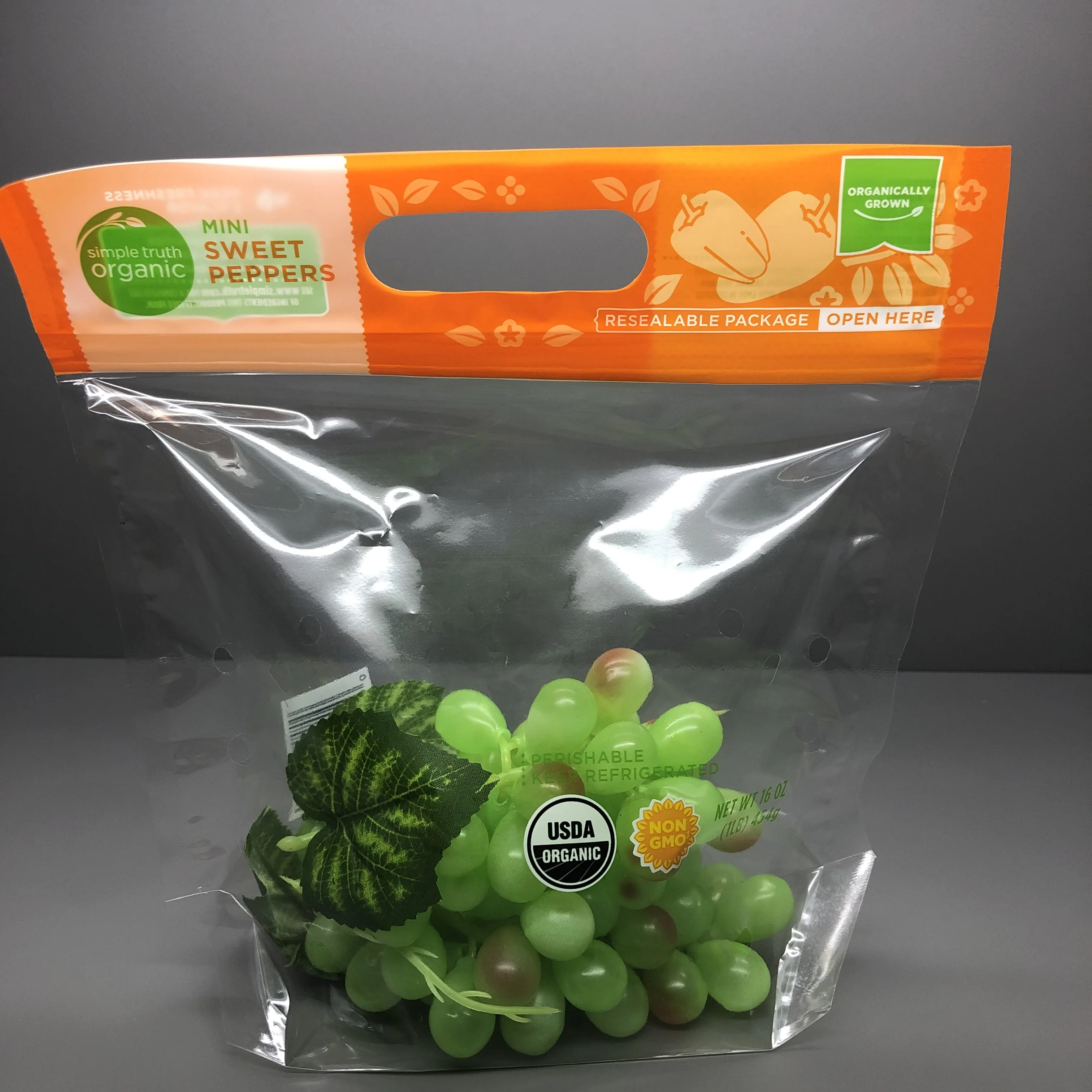 Fresh Keeping Fruit And Vegetable Packaging Bag Zipper Plastic