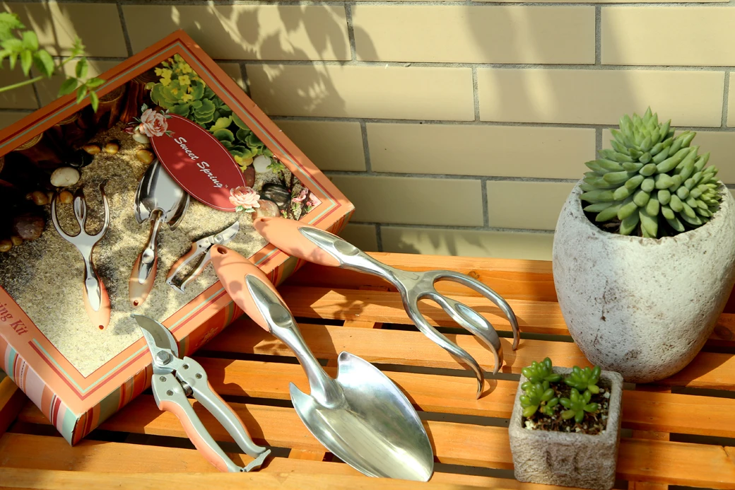 Other Deluxe Aluminum TPR Handle Garden 3 Piece Gardening Pruner Hand Tools Gift Set