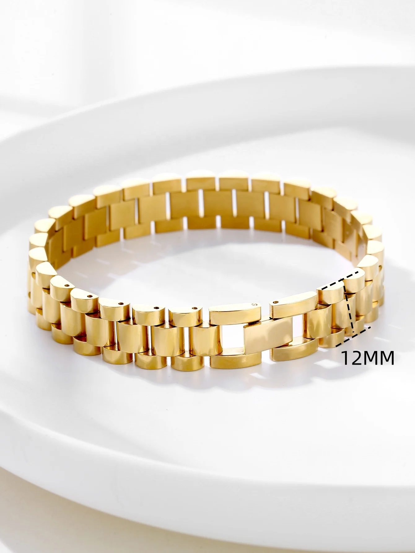 Classic Men Stainless Steel Chain 18K Gold Ring Bracelet - Hip Hop Jewelry