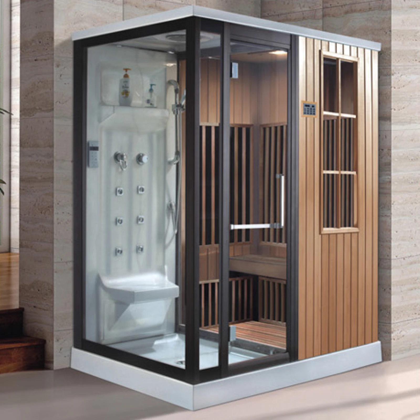 Traditional Steam Sauna Room/ Steam Shower Sauna Combo/ Sauna Shower