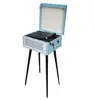 Factory Supply High Quality Suitcase Vinyl Record Turntable Player with Auto Return & Detachable Wooden Legs