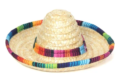Confezione da 5 Mini Sombrero messicano, Cappello di paglia per