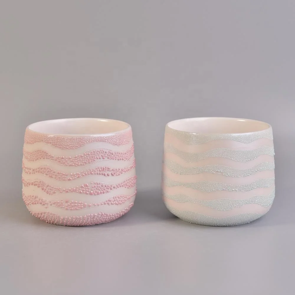 Customized glazed ceramic candle containers tealight scented candle holders home decoration use