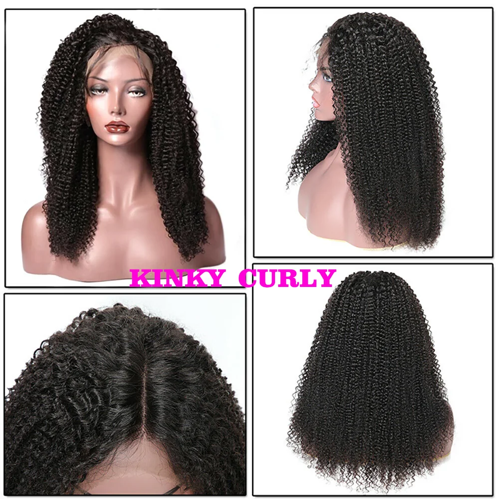 Jerry Curly Wigs Human Hair Lace Front Yaki Raw Indian Hair Curly Wigs ...