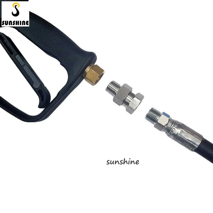Car Washing Accessory Connector High Pressure Washer Stainless Steel Swivel Nozzle Adapter 3/8