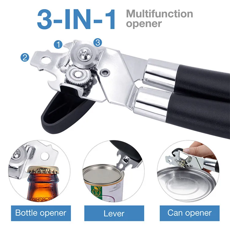 Safety Easy Stainless Steel Manual Can Opener Professional Effortless