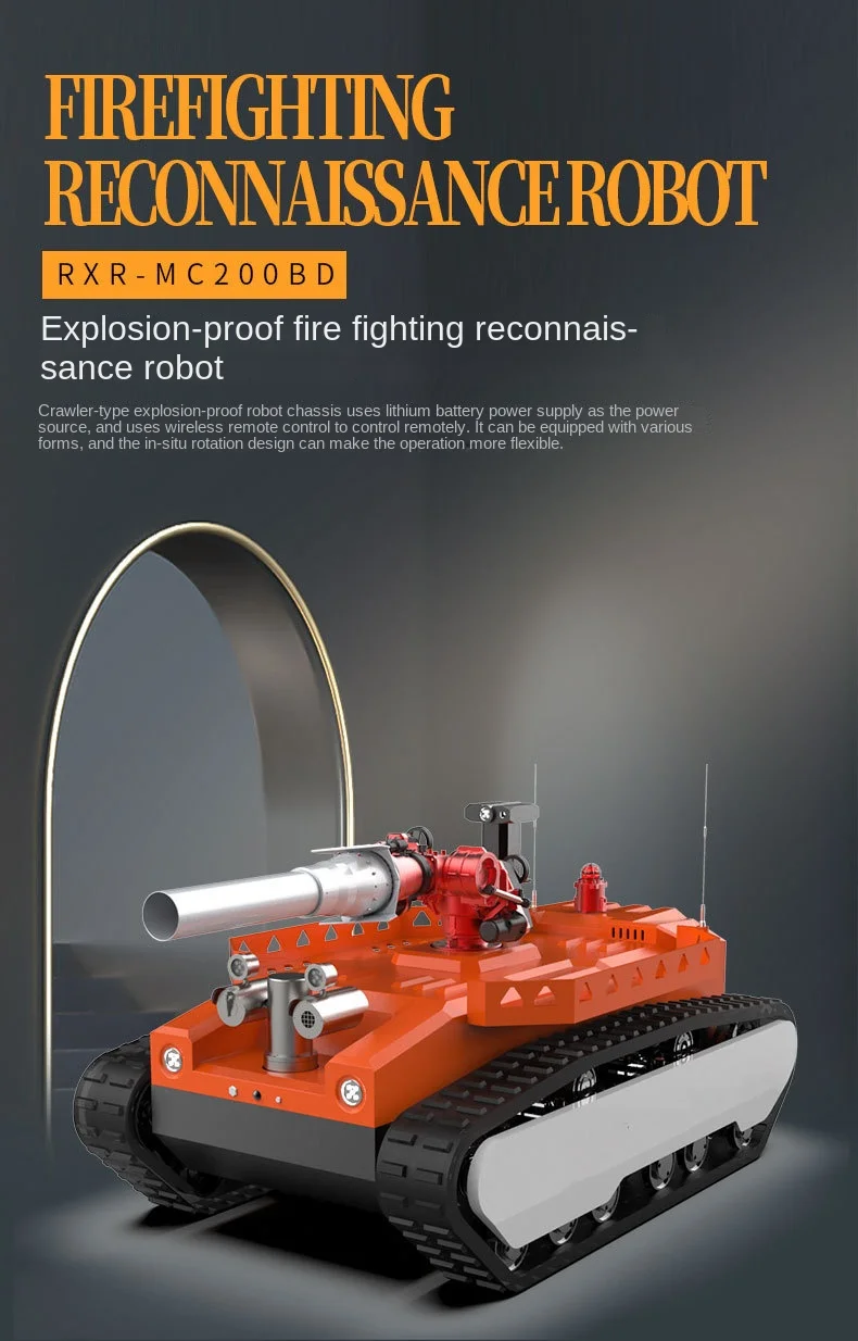 Explosion-Proof RXR-MC200BD Electric Firefighting Reconnaissance Robot for Petrochemical Enterprise Tunnels