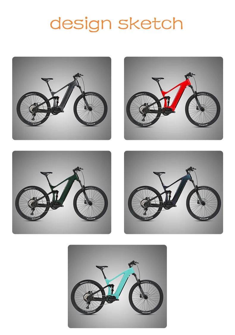 29/27.5*17 Inch E Mountain Bike Highstrength Carbon Fiber Frame With
