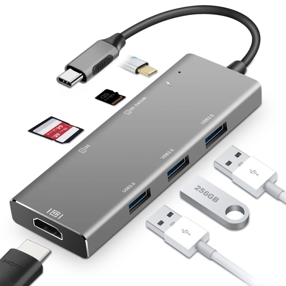 7 in 1 usb-c 3.0 hub laptop stand with usb 3.1 type c 7 ports hubs for macbook pro