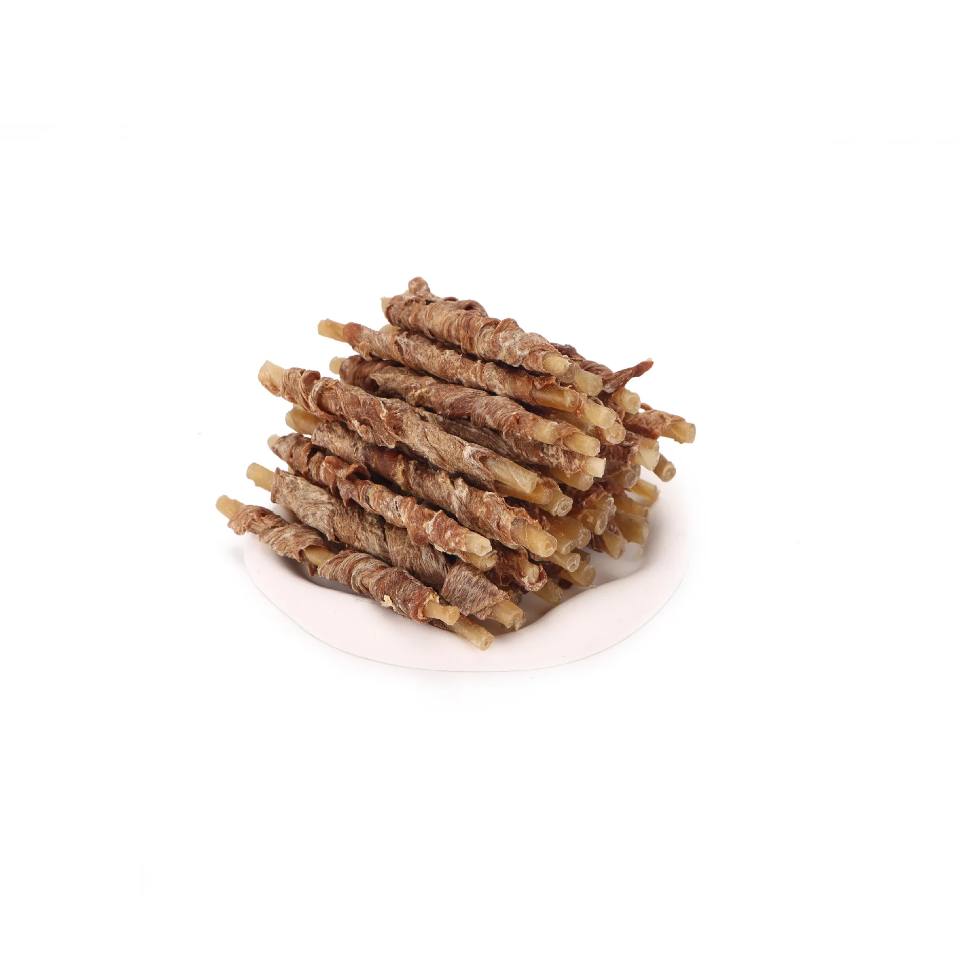 Duck Meat Natural Color Cowhide Roll Pet Molars Gnawing Tooth Cleaning Snacks Dog Food factory