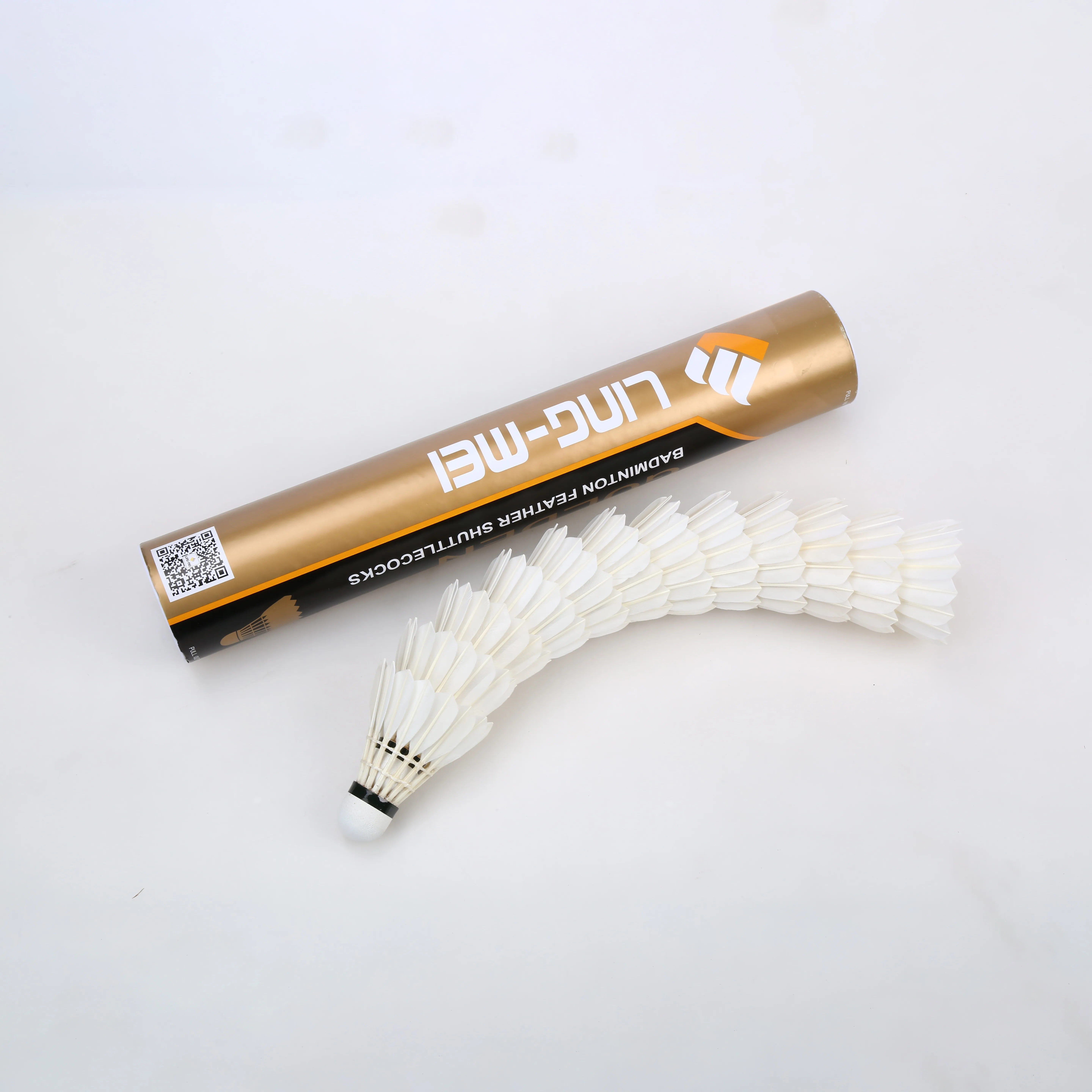 LING-MEI Golden Goose Feather Badminton Shuttlecock - 12 Pcs