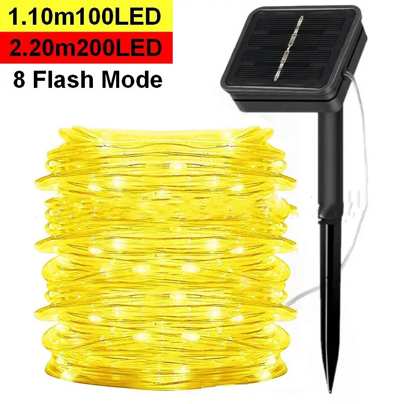 Newest SMD2835 Solar Panel LED Strip Waterproof IP66 Solar Lamp Lighting Tape Ribbon Outdoor Garden Decoration 10M/20M