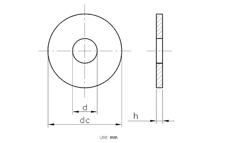 大型普通冲压平垫圈-不锈钢a2-nfe 25513-类型 "l"