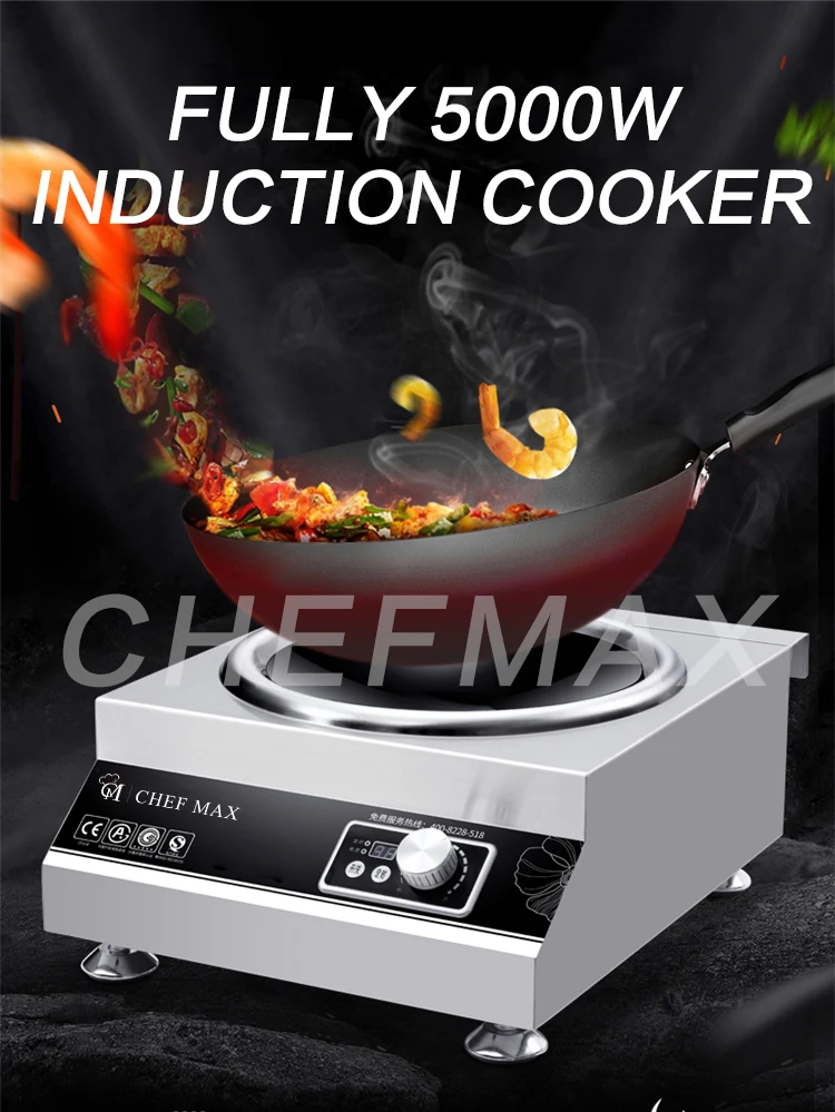 Chefmax Touch Button Knob Concave Cooking Stove Induction Cooker Commercial Custom 220v 5kw
