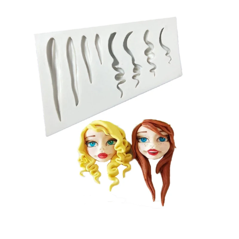 3d Doll Hair Silicone Mold Woman Face Fondant Mould Cake Decorating Tools  Chocolate Gumpaste Sugarcraft Kitchen Gadgets - Buy Diy 3d Doll Hair Mould  Baby Face Fondant Mold Cake Decoration Tools Chocolate