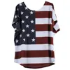 2019 New arrival wholesale polyester promotional 3d digital USA flag print women t shirt