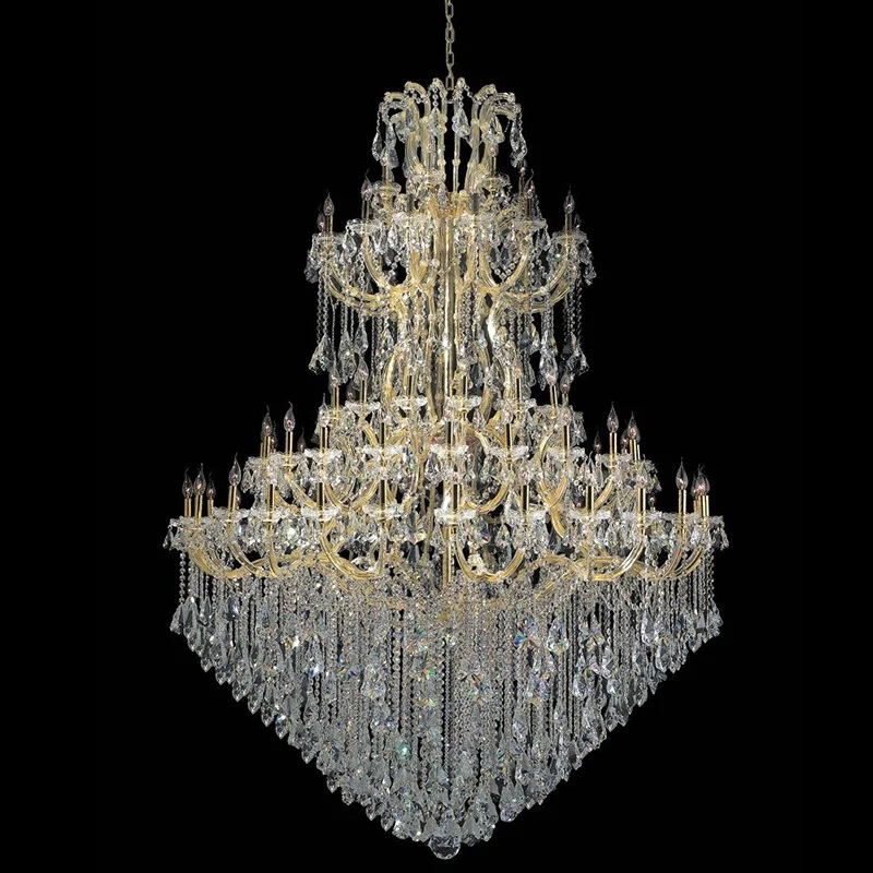 36 light gold crystal parts maria theresa luxury pendant chandelier