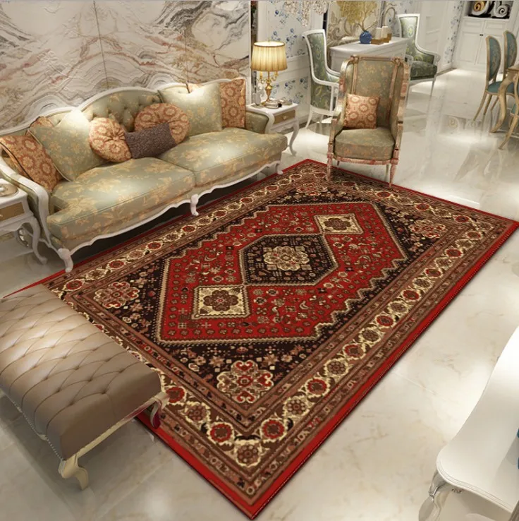 Polyester Living Room Household Washable Carpets Shaggy Area Rug Tile With Rubber Backing