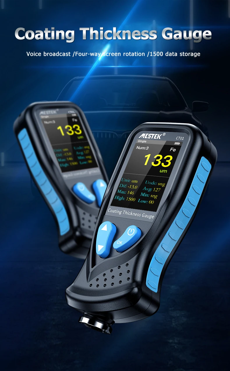 Best Sell Products Car Paint Coating Thickness Gauge 01500um Fe & Nfe