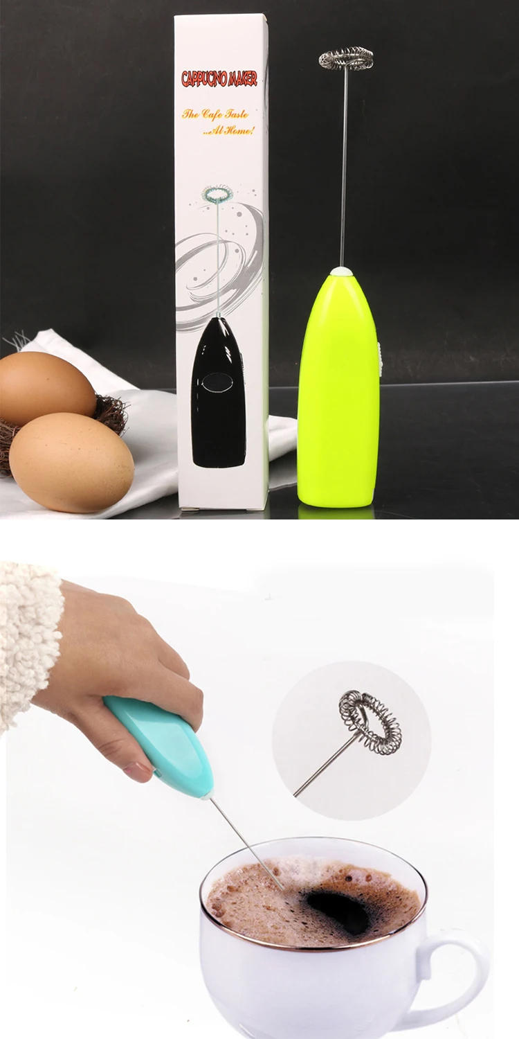 Portable Automatic Battery Operated Egg Beater Powerful Whisk Handheld Foam Maker Blender Mini Electric Milk Frother for Coffee