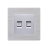 FIKO type 86 hotel office bedside wall hidden silver wire drawing aluminum metal panel two-hole telephone socket