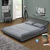 1140S high end luxury bluetooth leather speaker bed frame