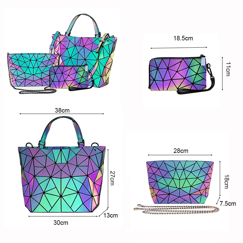 3pcs Geometric Pattern Shoulder Tote Bag Set, Best Work Bag For