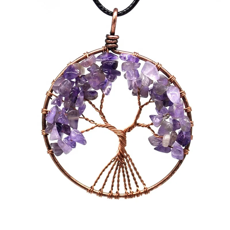 product-BEYALY-Blue-Vein Stone Necklace, Handmade Family Birthstone Tree Necklace-img-3