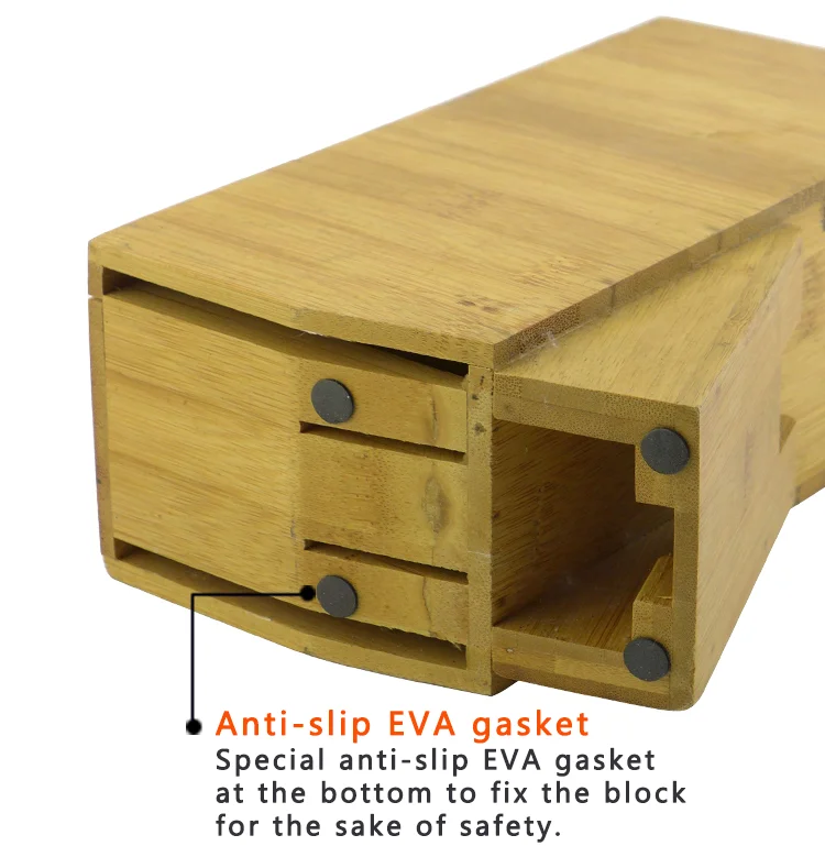 Bamboo Material Varnish 6pcs Set Wooden Block