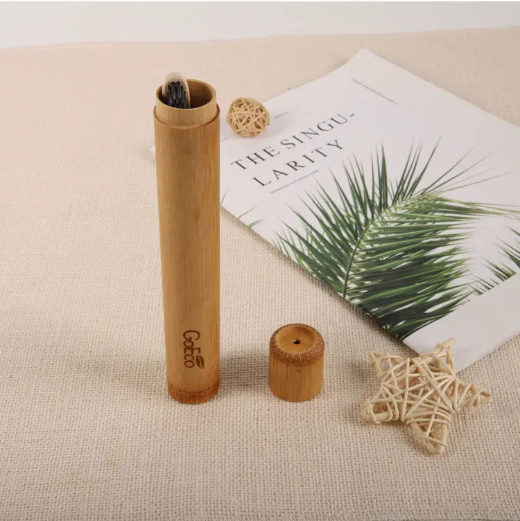 2_09.jpg OF Customized Eco-friendly Biodegradable Nature Bamboo Toothbrush Tube