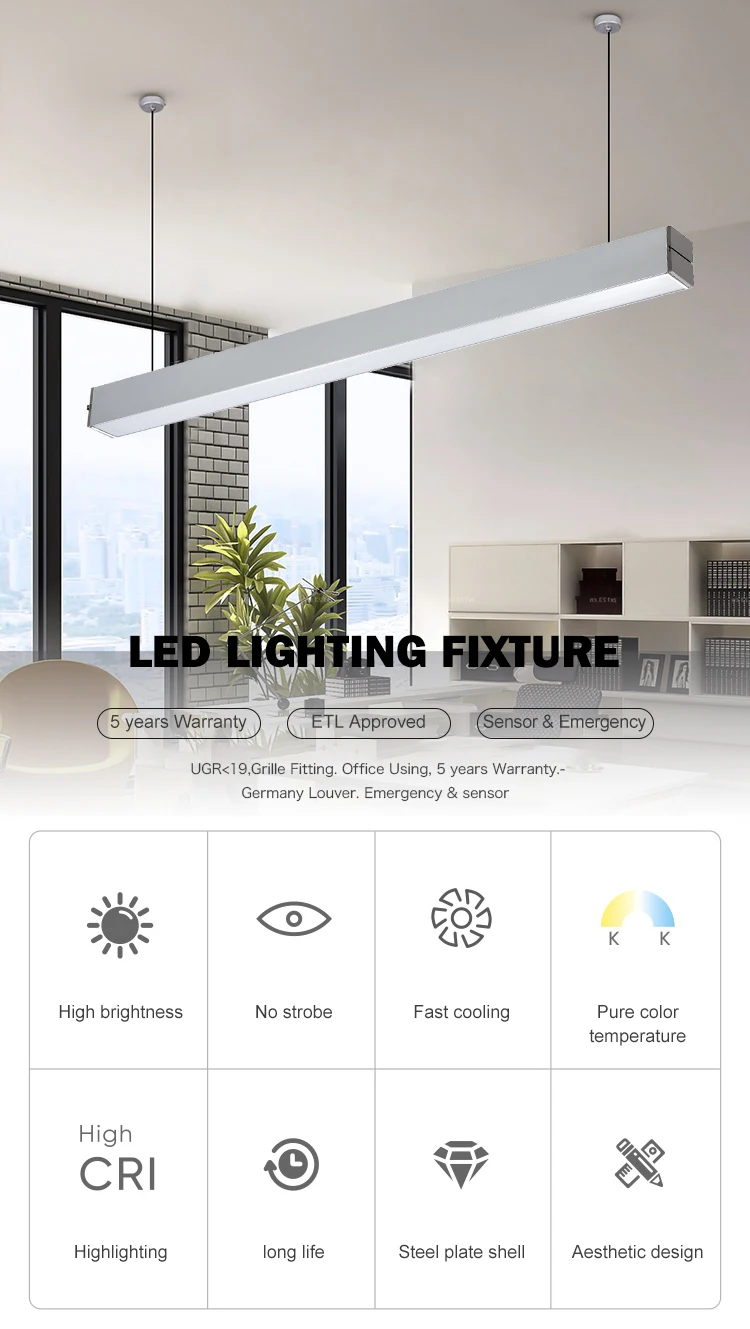 High quality corridor office 4ft 30 40 watt LED Lighting Fixture
